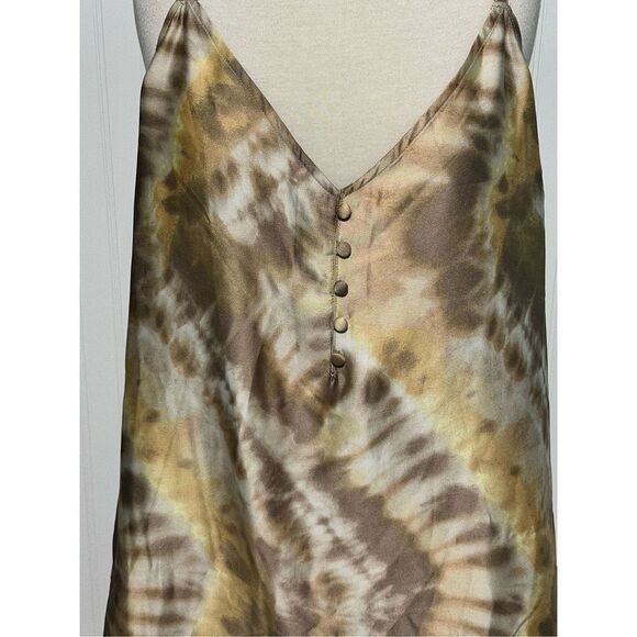 Torrid Chevron Tie Dye Satin Cami Blouse Tank Sleeveless‎ Taupe Brown Tan 4X - Picture 5 of 12